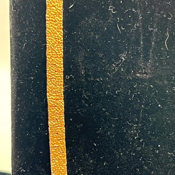 Vintage 80s Gold Tone Textured Link Necklace - Picture 7 of 8